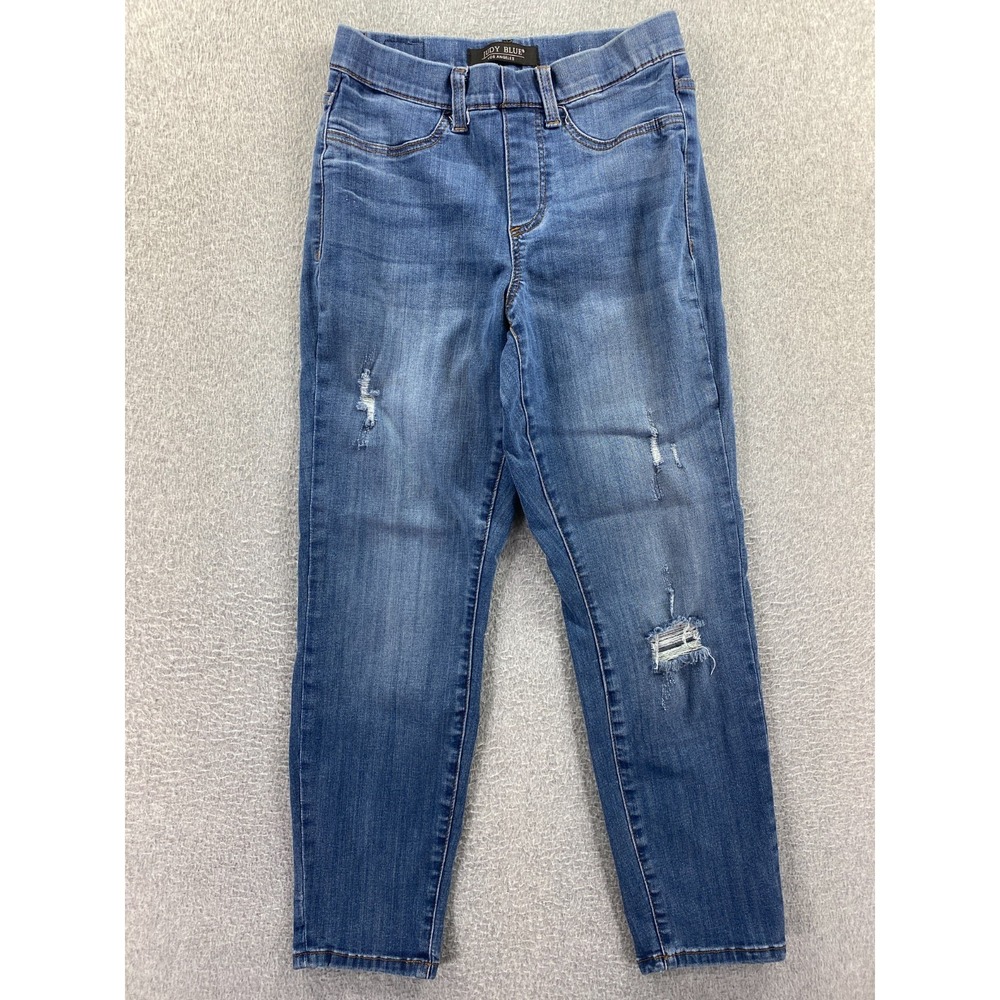 Judy Blue Womens Skinny Fit Pull On Jeans Women's Size 3/26 Blue Distressed